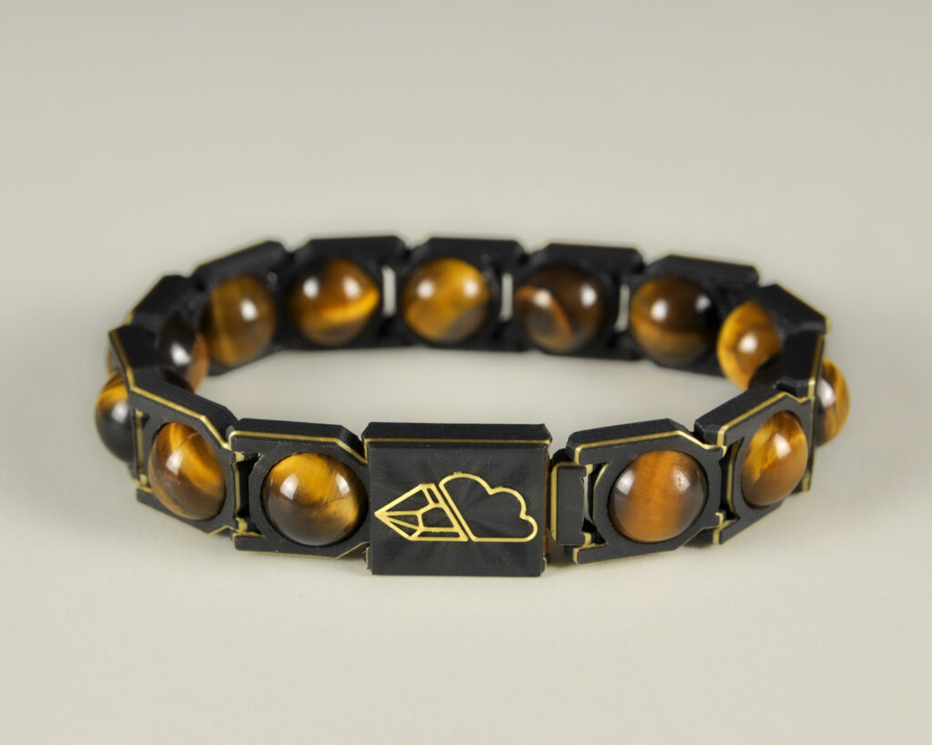 Tiger Eye Sphere Bracelet · Gold & Black
